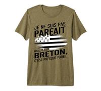 Homme Je suis Breton Humour Cadeau Original Anniversaire Bretagne T-Shirt Haut de Gamme