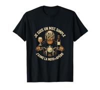 Homme Je Suis Un Mec Simple J'aime La Moto et l'Apéro T-Shirt