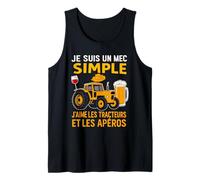 Homme Je suis Un Mec Simple J'aime Les Tracteurs Et L'Apéro Débardeur