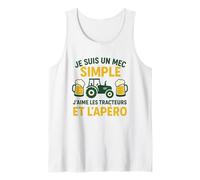 Homme Je suis Un Mec Simple J'aime Les Tracteurs Et L'Apéro Débardeur