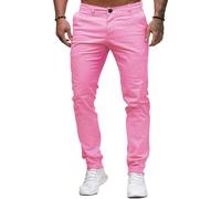 Homme Jeans décontractés Slim pour Pantalon en Jean Taille Moyenne élastique Jeans Skinny colorés Confortables en Jean (Couleur Rose 1,M)