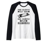 Homme Joueur d'harmonica Funny Vintage Blues Music Harmonicist Manche Raglan