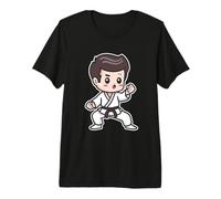 Homme Karate Boy Dessin Karateka Kumite T-Shirt Haut de Gamme