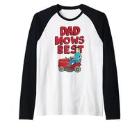 Homme King of The Hill Father's Day Dad Mows Best Hank Rides Mower Manche Raglan