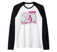 Homme La Femme atteinte d'un Cancer du Sein Porte Un Ruban Pink Manche Raglan