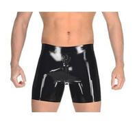 Homme Latex Boxers Shorts Fermeture à glissière Latex Caleçons Latex Slips sous-vêtement en Latex pour Homme (Grand)
