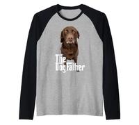Homme Le père du Chien Brown Labrador Chocolate Retriever Lab Dad Manche Raglan