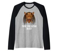 Homme Le vrai papa prédateur au design amusant pour les amoureux des chats Manche Raglan