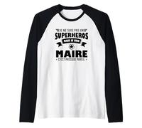 Homme Maire Super héros Cadeau drôle Original Manche Raglan
