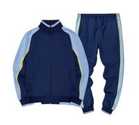 Homme Manches longues Survêtement Tenues de Sport Sweats à capuche et joggings athlétique Pulls Décontractés Combinaison 2 pièces Ensemble de Course à pied WMbleuNew L