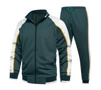 Homme Manches longues Survêtement Tenues de Sport Sweats à capuche et joggings athlétique Pulls Décontractés Combinaison 2 pièces Ensemble de Course à pied Denimbleu L