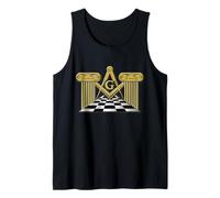 Homme Masonic_Symbol avec "Masonic_pillars sur Checkered_floor" Débardeur