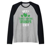 Homme Meilleur Grand-père Chasseur de dindes de Tous Les Temps Manche Raglan
