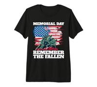 Homme Memorial Day Remember The Fallen Drapeau USA T-Shirt Haut de Gamme