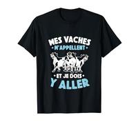 Homme Mes Vaches M'appellent Fermier Drôle Vache T-Shirt