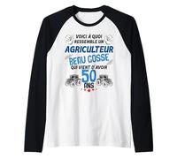 Homme Mon Agriculteur Beau Gosse 50 Ans Cadeau Homme Fermier Manche Raglan