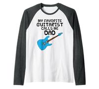 Homme Mon guitariste préféré m'appelle papa, fête des pères Manche Raglan