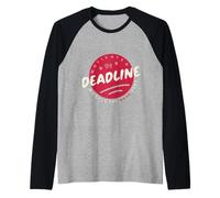 Homme Motivated by Deadline, T-shirt humoristique Creative Procrastination Manche Raglan