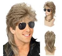 Homme mulet perruque blonde bouclé années 70 années 80 costume d'Halloween punk rock chanteur perruque disco fantaisie parti perruque