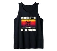 Homme Music is Better When I Hit Harder Drummer Drummer Débardeur