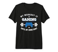 Homme My Workout is Gaming Until My Arms Hurt Funny Video Gamer T-Shirt Haut de Gamme