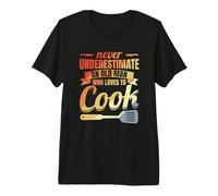 Homme Ne jamais sous-estimer Un Vieux Cuisinier T-Shirt Haut de Gamme