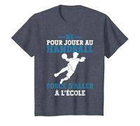 Homme Né pour Jouer Au Handball Forcé D'aller À L'école T-Shirt, Enfant, Bleu Chiné, 12 Ans
