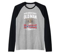 Homme Never Underestimate an Old Man with Norwegian Roots Pride Manche Raglan