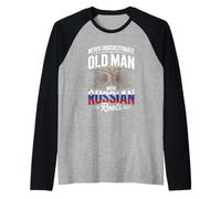 Homme Never Underestimate an Old Man with Russian Roots Manche Raglan