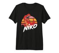 Homme NIKO - nom de garçon Cool avec T-Rex T-Shirt Haut de Gamme
