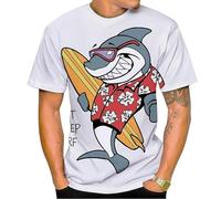 Homme Océan Animal 3D Imprimé T-Shirt Surf Requin Graphique Rue Mode Manches Courtes O Col Pullover Tops