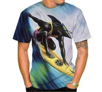 Homme Océan Animal 3D Imprimé T-Shirt Surf Requin Graphique Rue Mode Manches Courtes O Col Pullover Tops