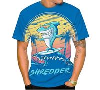 Homme Océan Animal 3D Imprimé T-Shirt Surf Requin Graphique Rue Mode Manches Courtes O Col Pullover Tops