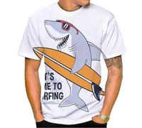 Homme Océan Animal 3D Imprimé T-Shirt Surf Requin Graphique Rue Mode Manches Courtes O Col Pullover Tops