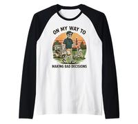 Homme on My Way to Making Bad Decisions - Golf Amusant Golfeur Manche Raglan