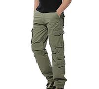 Homme Outdoor Cargo Pantalon De Loisir Travail Bermuda Lavage Grand Taille Pantalon Longue Multi Poches Vert Armée 40