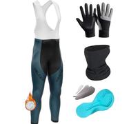 Homme Pantalons De Cycliste Cuissard,Thermique Windstopper Cuissard Long Cuissard De Cyclisme Rembourré 9D pour Homme Coupe-Vent - Séchage Rapide (XL,TYP-10)