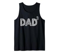 Homme Papa 3 Papa Cubed Father of Three Kids Humour Débardeur