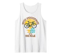 Homme Papa Cycling Never Underestimate an Old Guy on a Bicycle Débardeur
