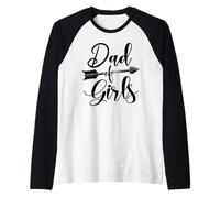 Homme Papa of Girls Fête des Pères Nouveau père des Filles Manche Raglan