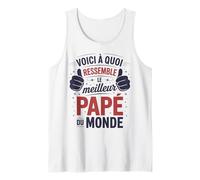 Homme Papé Humour Drole Homme Motif Phrase Meilleur Papé du Monde Débardeur