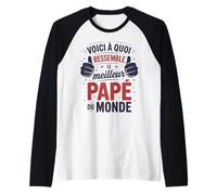 Homme Papé Humour Drole Homme Motif Phrase Meilleur Papé du Monde Manche Raglan