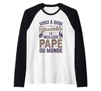 Homme Papé Humour Homme Motif Fête Grand-Père Phrase Meilleur Papé Manche Raglan