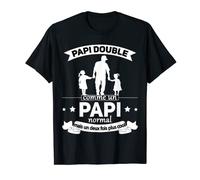 Homme Papi de deux petits-filles Grand-père de 2 Papy Double T-Shirt