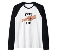 Homme Père Fille Poing Contre Poing Complicité Familiale Manche Raglan
