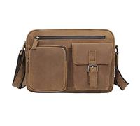 Homme Petite Sacs Porté Epaule Besace, Sac à bandoulière en cuir Crazy Horse for hommes classique Horizontal 12.9 pouces tablette sac de messager sac de travail affaires rétro sac à bandoulière Sac Ba