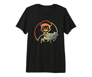Homme Pizza Maker Sketch Vintage pour garçons T-Shirt Haut de Gamme