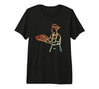 Homme Pizza Maker Vintage Line Art for Boys T-Shirt Haut de Gamme