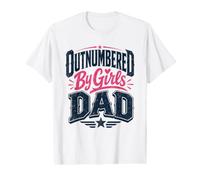 Homme Plus Nombreux Que Les Filles, Papa Varsity Distressed T-Shirt Graphique avec Valeur