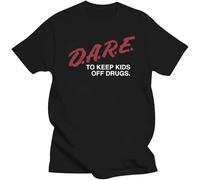 Homme Print T-Shirt Men Harajuku Dare to Keep Off Drugs Cool Short Sleeve Men T Shirt Black Manches Courtes(X-Large)